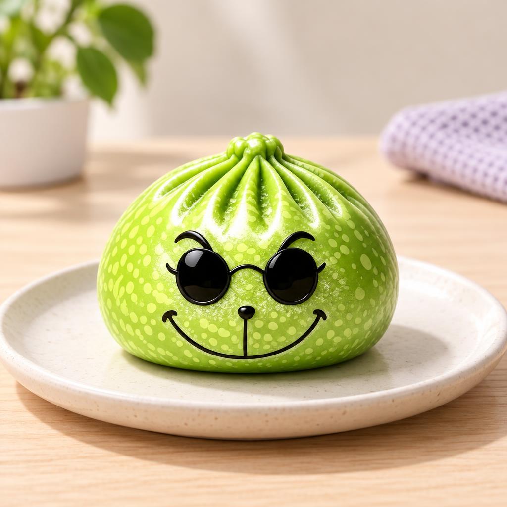 Squishy dumpling visage à lunettes — Présentation du produit