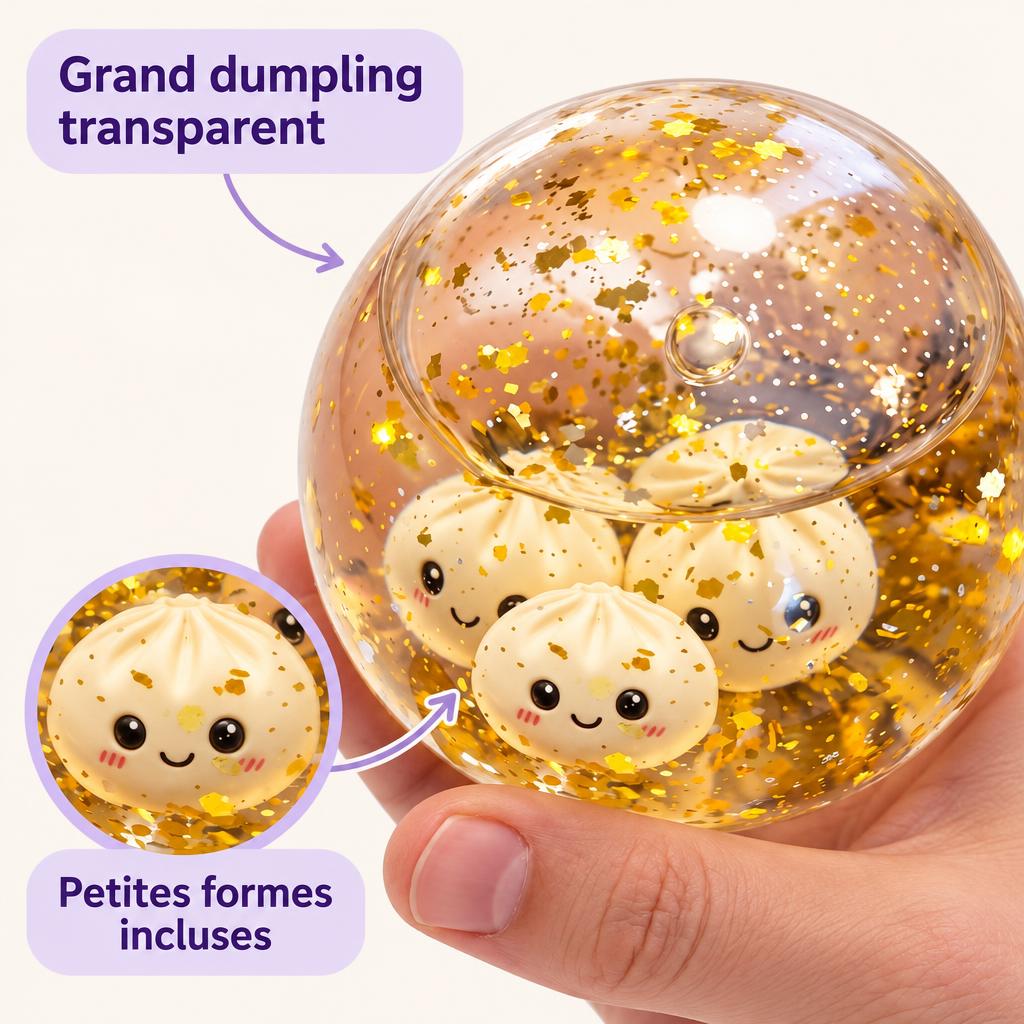 Squishy dumpling contenant des mini dumplings