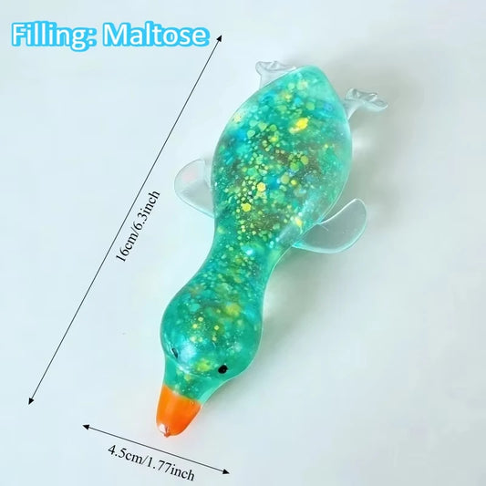 Squishy canard allongé pailleté