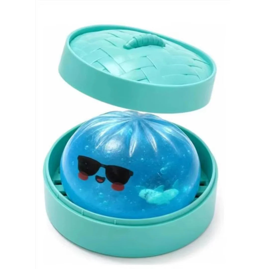 Squishy dumpling bleu à lunettes