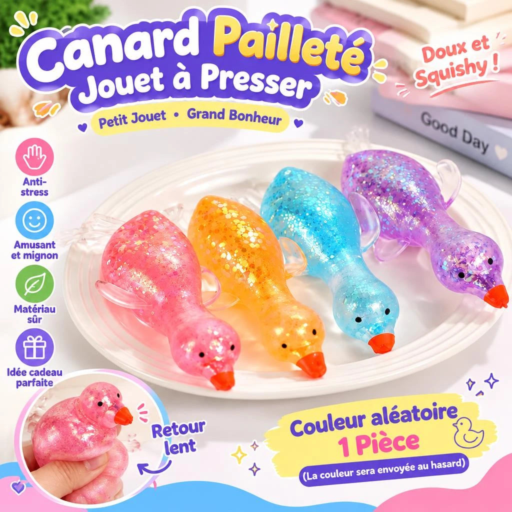 Squishy canard pailleté — couleur aléatoire