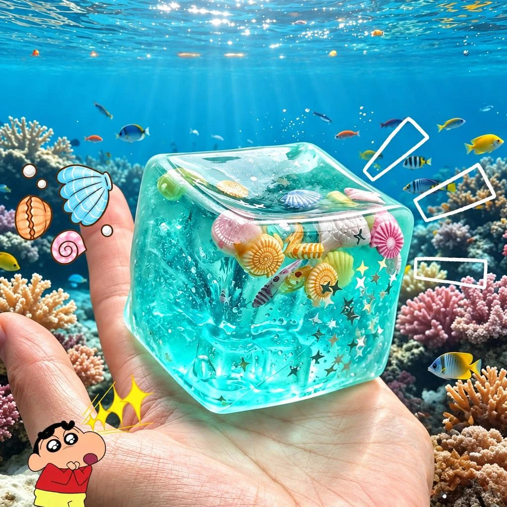 Squishy cube marin au bord supérieur creusé