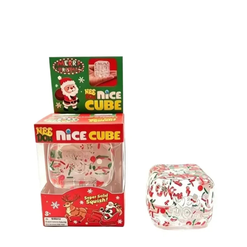 Squishy cube Noël — motifs rouges