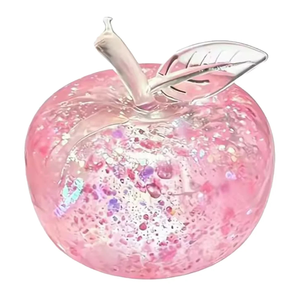 Squishy pomme pailletée avec feuille