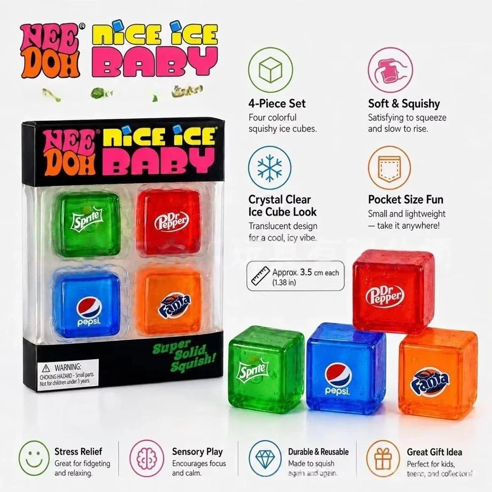 Lot de quatre cubes imprimés — boissons