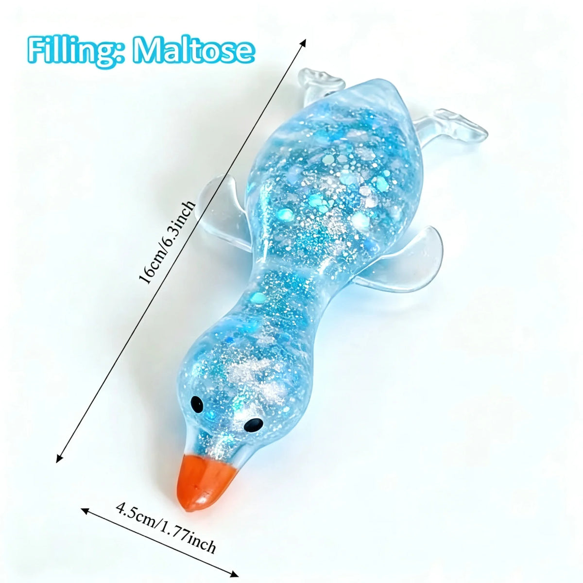 Squishy canard allongé pailleté