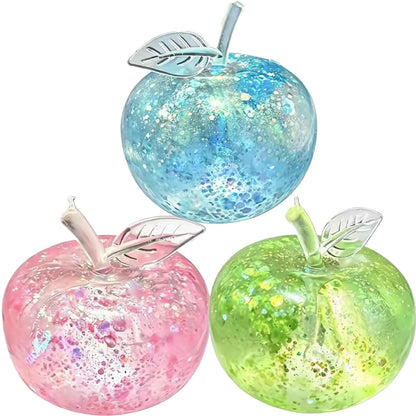 Squishy pomme pailletée avec feuille