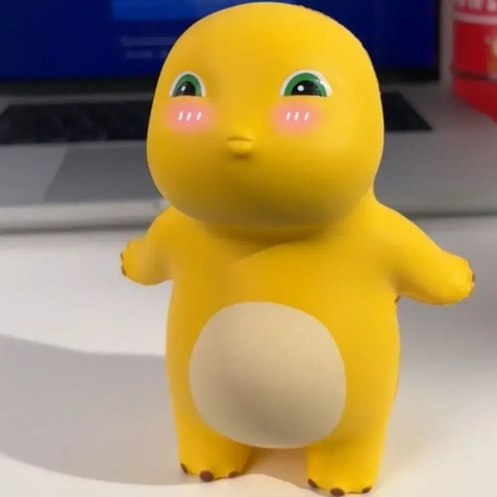Squishy dragon jaune au ventre beige