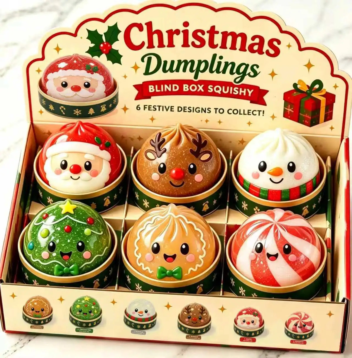 Lot de six dumplings de Noël
