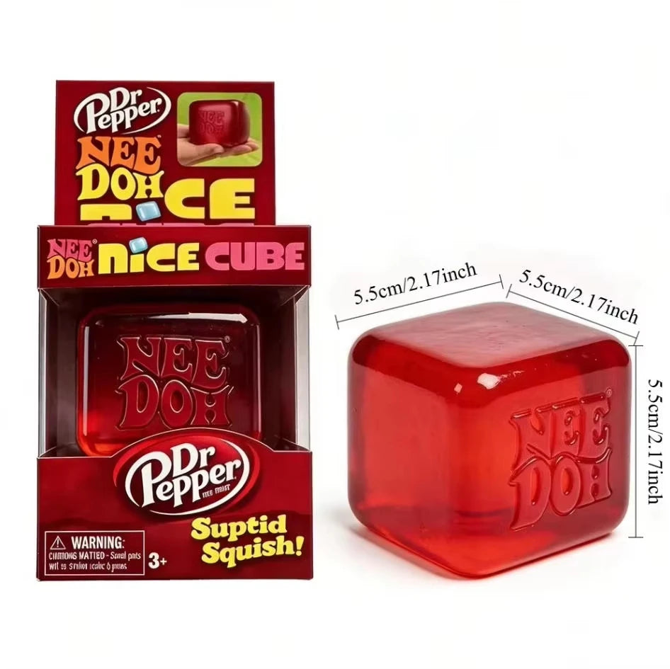 Squishy cube rouge imprimé