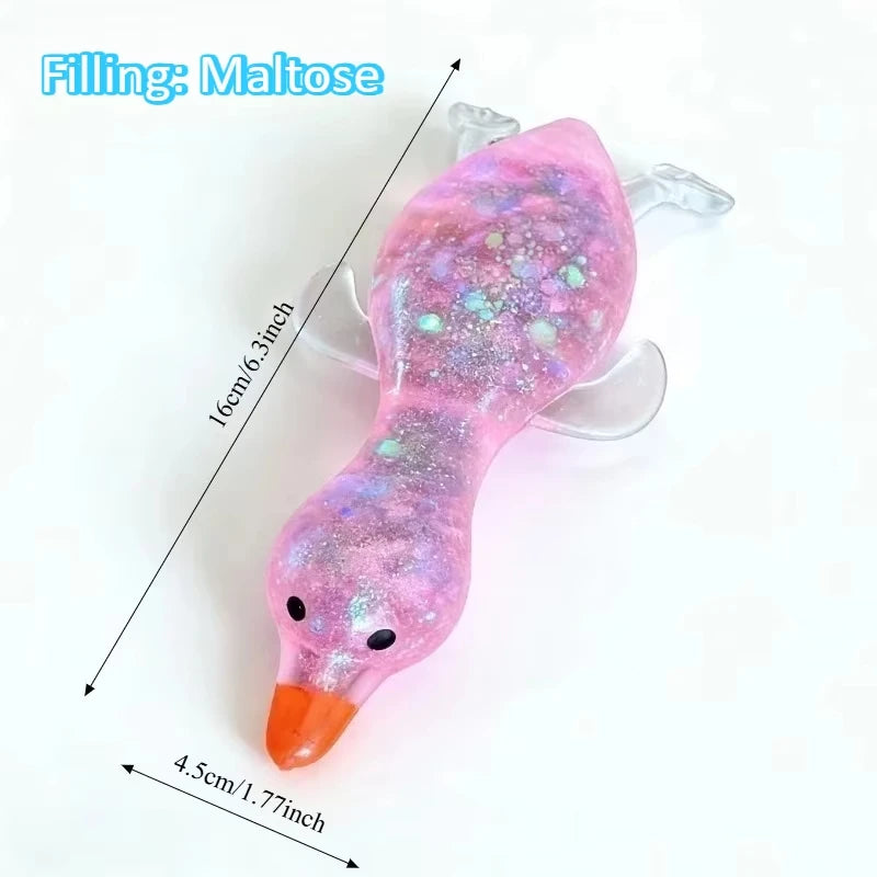 Squishy canard allongé pailleté