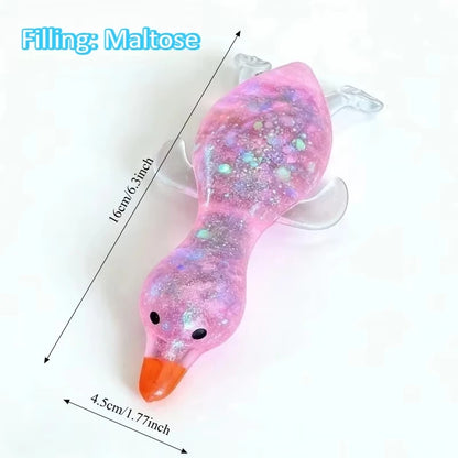 Squishy canard allongé pailleté