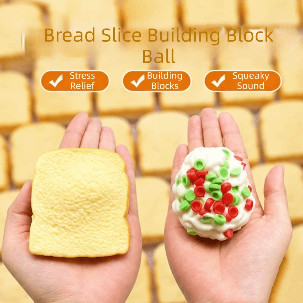 Squishy toast garni de petits éléments
