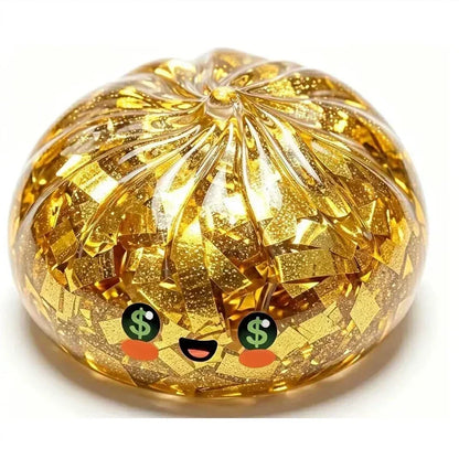 Squishy dumpling doré au visage dollar