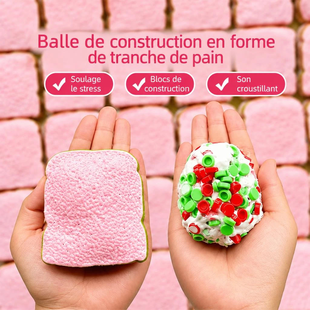 Squishy toast garni de petits éléments