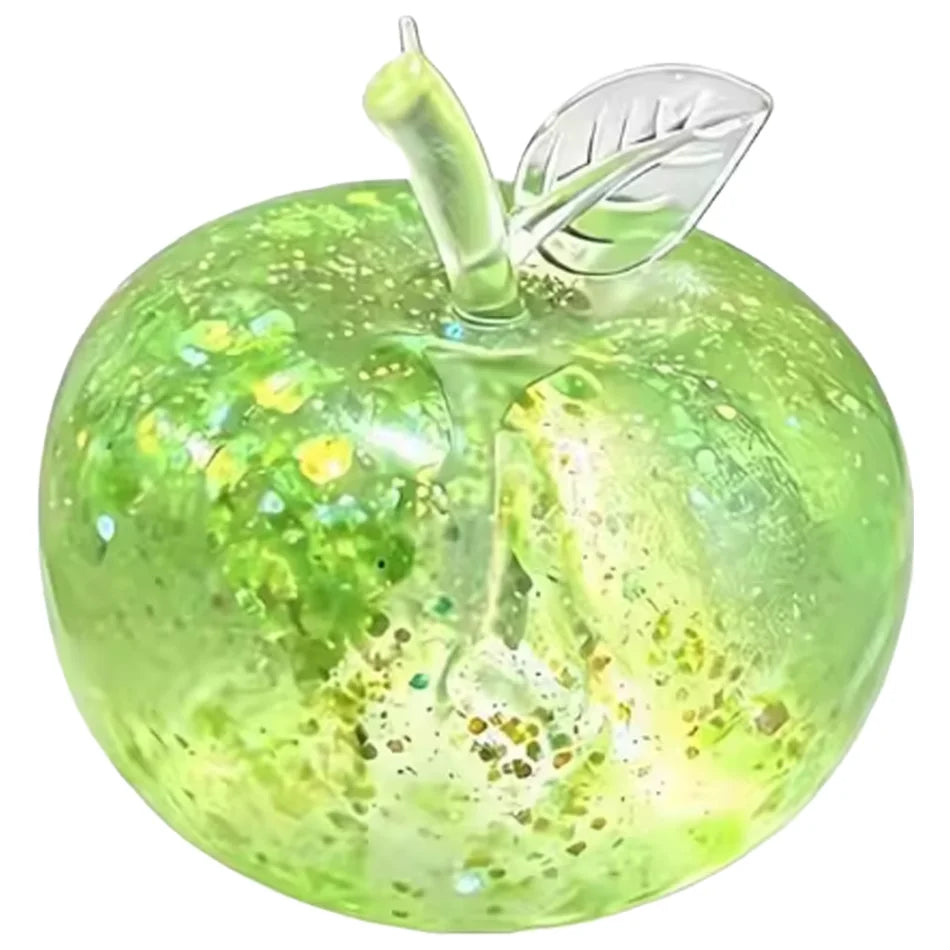 Squishy pomme pailletée avec feuille