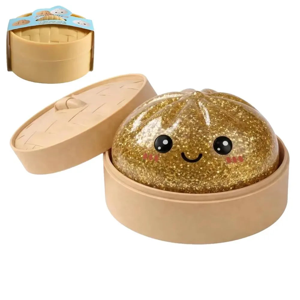 Squishy dumpling doré avec panier