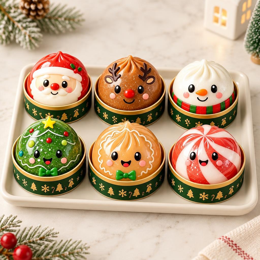Lot de six dumplings de Noël — Présentation du produit