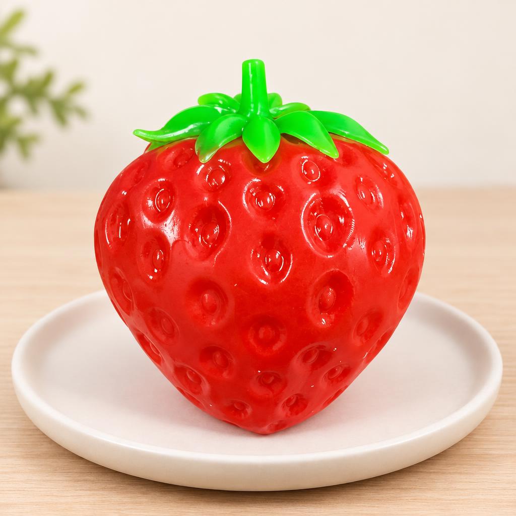 Squishy fraise avec reliefs — Présentation du produit