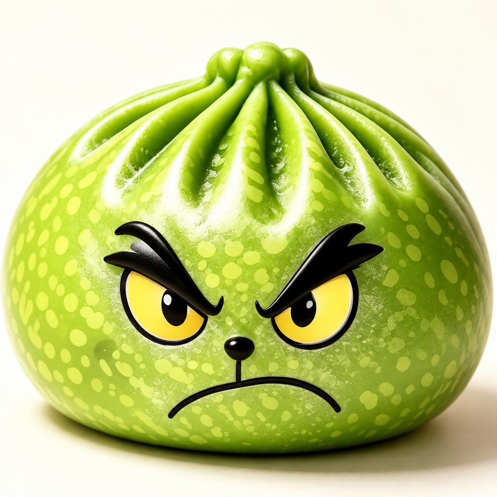 Squishy dumpling visage contrarié — Vue détaillée