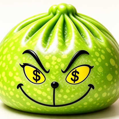 Squishy dumpling visage dollar — Vue détaillée