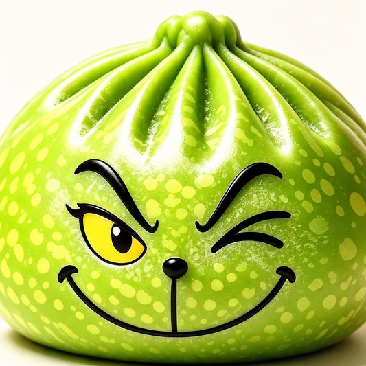 Squishy dumpling visage clin d’œil — Vue détaillée