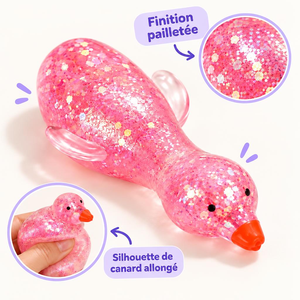 Squishy canard pailleté — couleur aléatoire