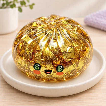 Squishy dumpling doré au visage dollar — Présentation du produit