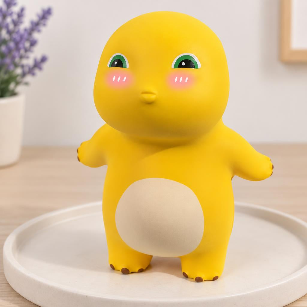 Squishy dragon jaune au ventre beige — Présentation du produit