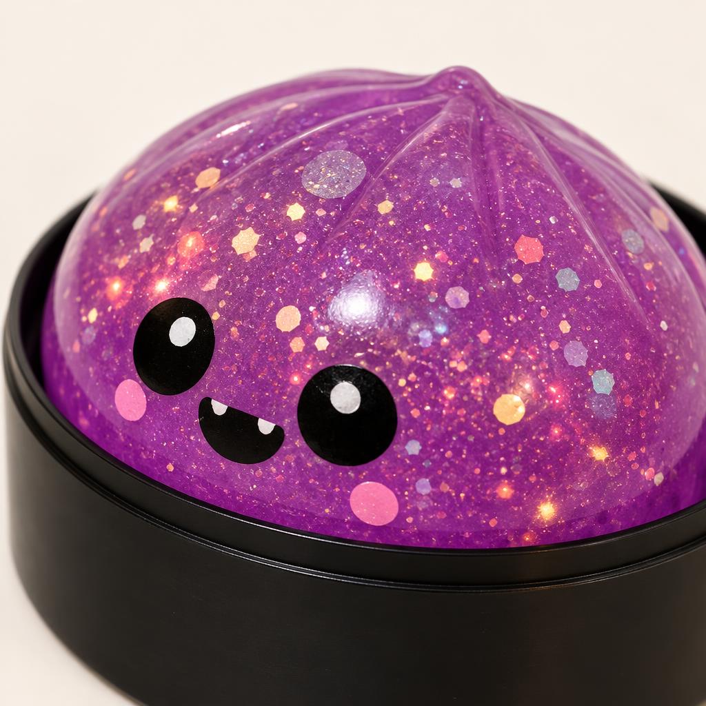 Squishy dumpling souriant pailleté — Vue détaillée