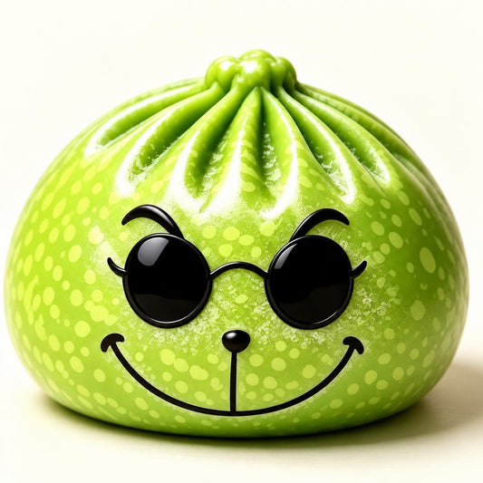 Squishy dumpling visage à lunettes — Vue détaillée