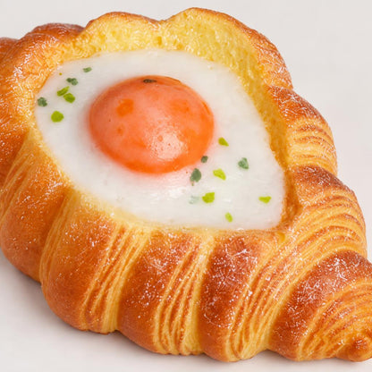Squishy croissant avec œuf décoratif — Vue détaillée