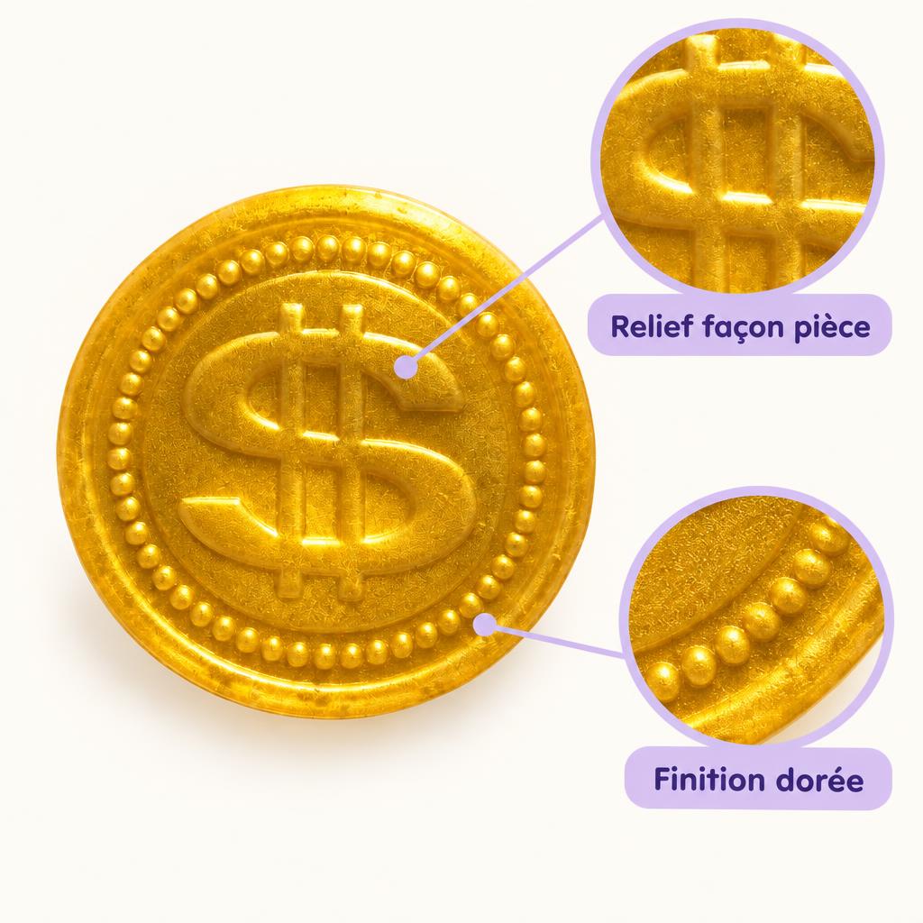Squishy pièce dorée