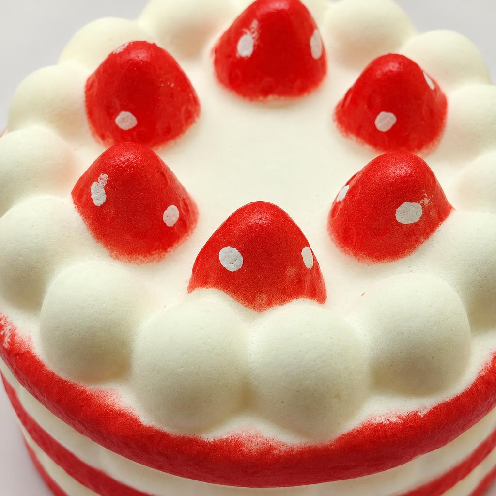 Squishy gâteau à étages avec fraises — Vue détaillée