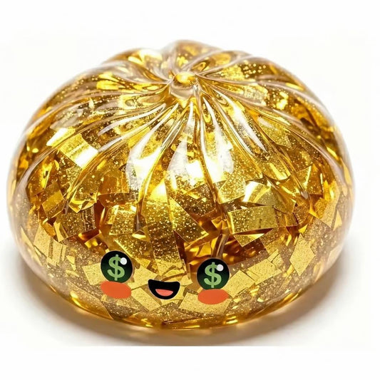 Squishy dumpling doré au visage dollar