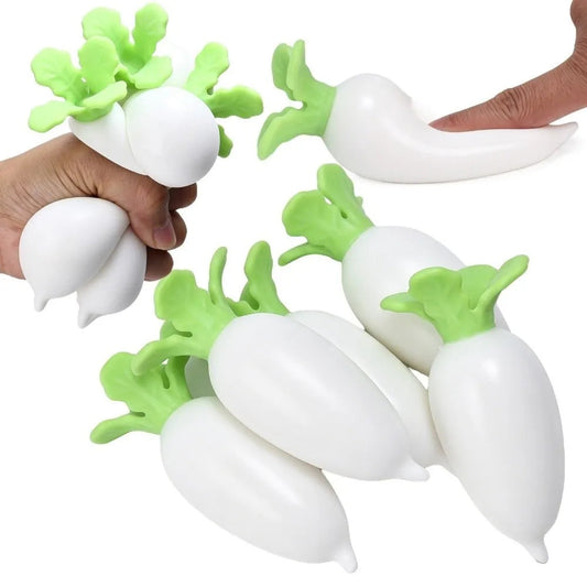 Squishy carotte blanche, exemple de couleur possible, une pièce de couleur aléatoire