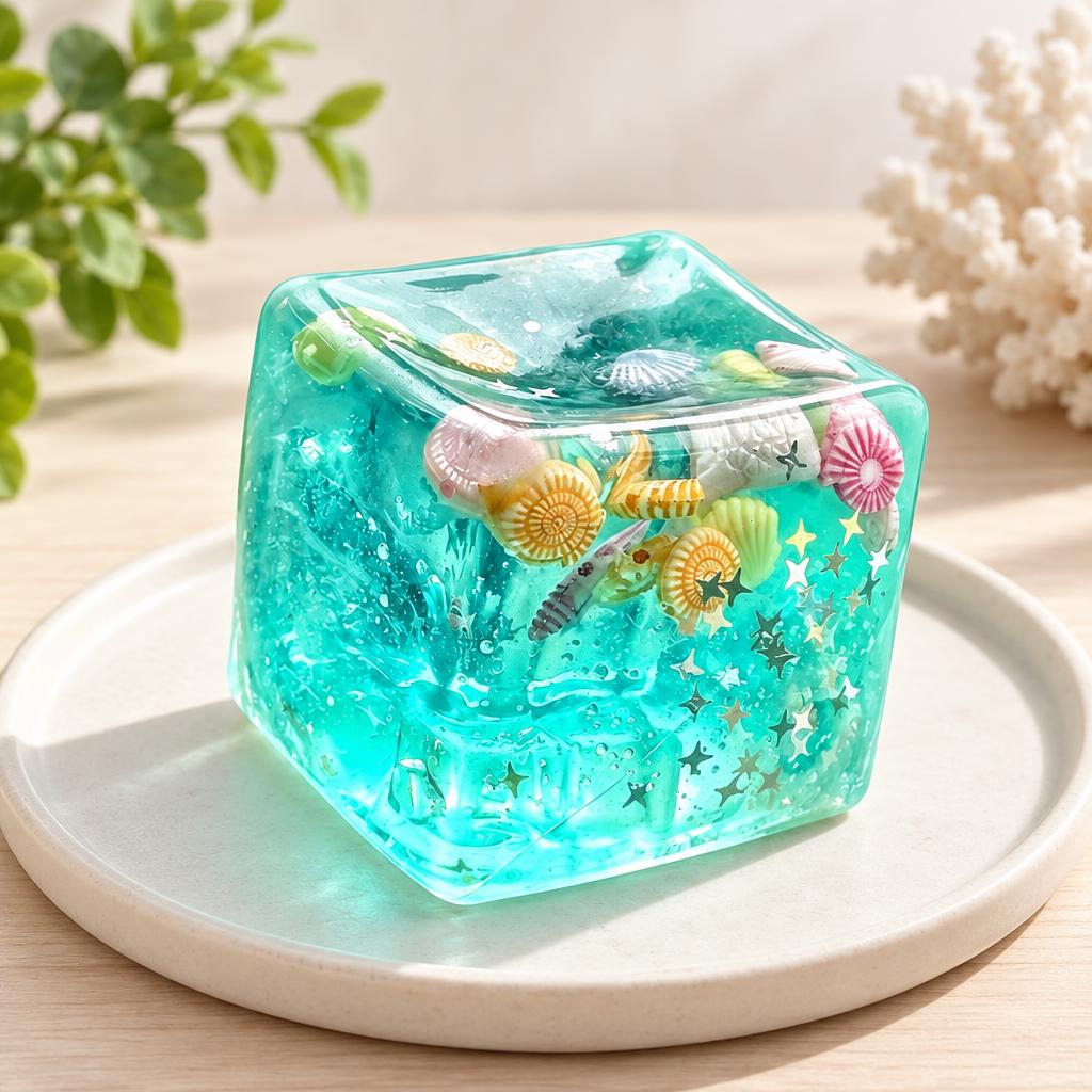 Squishy cube marin au bord supérieur creusé
