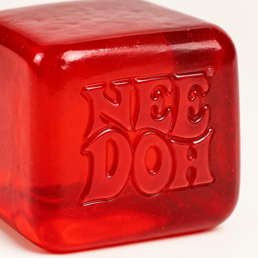 Squishy cube rouge imprimé